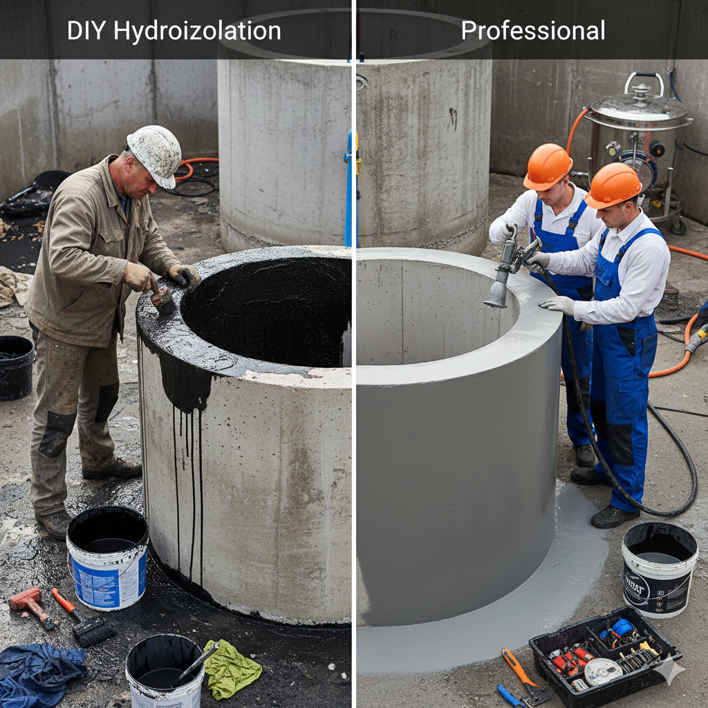 Гидроизоляция колодца своими руками против профессиональной гидроизоляции